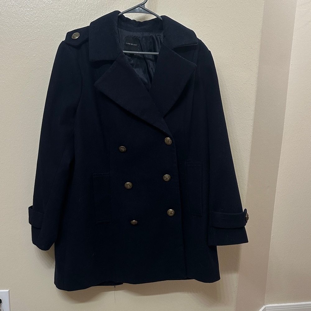 Lane Bryant 18/20 Women's Navy Double-Breasted Coat